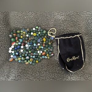Crown Royal Black Velvet Bag with Colorful Marbles